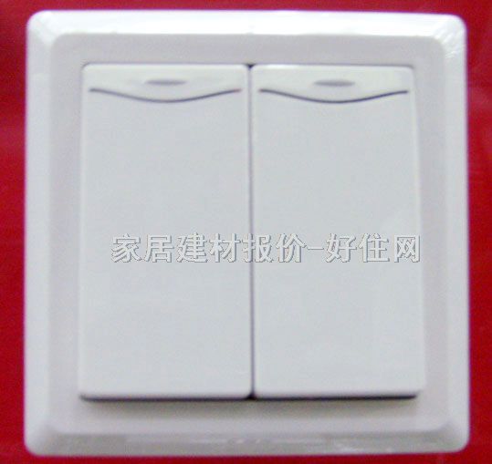 ABB大蹺板開關(guān)面板 AE165 2位雙控 白色 帶熒光指示