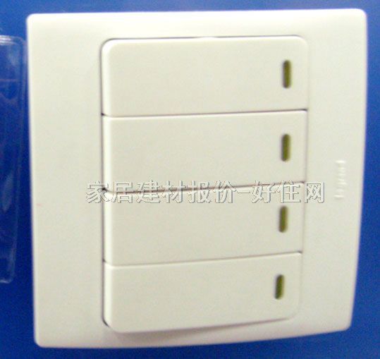 TCL-羅格朗大蹺板開(kāi)關(guān)面板 美爵 280108 4位單控 白色 帶指示燈