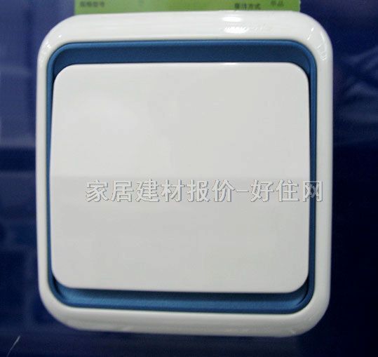 西蒙大蹺板開關(guān)面板 6039-50 1位雙控 深藍(lán)邊白色