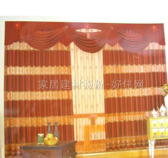 錦尚居垂簾豎簾落地簾 紅色有光布 A085-4 訂做 棉質(zhì) 暖色調(diào)