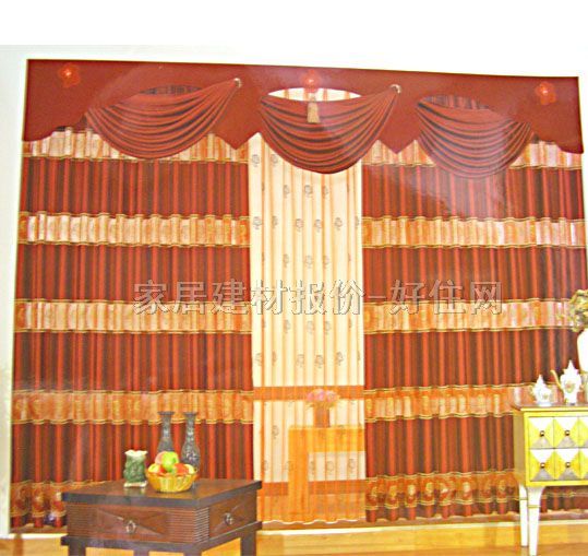 錦尚居垂簾豎簾落地簾 紅色有光布 A085-4 訂做 棉質(zhì) 暖色調(diào)