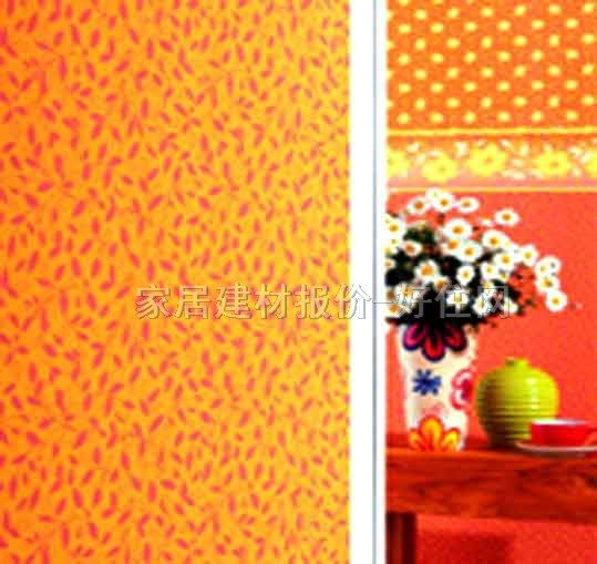 瑪堡墻紙 花香系列 0.53×10M 葉紋 橙色