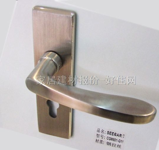 德國西卡木門鎖 鋼拉絲 45mm-55mm 不銹鋼 執(zhí)手鎖 閃銀色