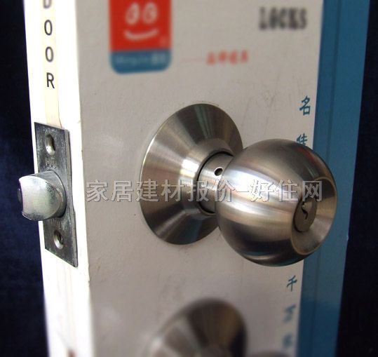 固力木門鎖 587 45mm-55mm 不銹鋼 球鎖 閃銀色