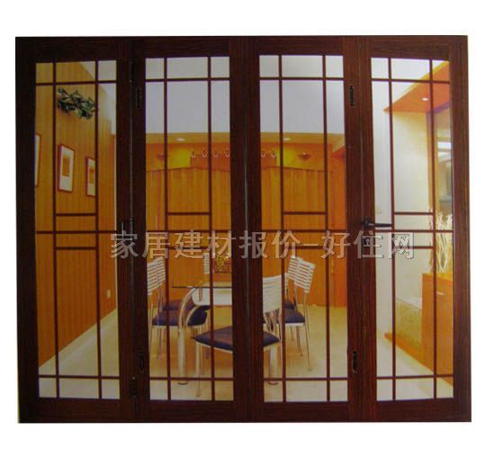 帝奧斯鋁合金門 折疊式立體黑胡桃B-602 訂做