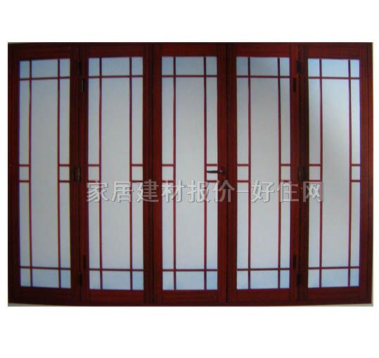 帝奧斯鋁合金門 折疊式仿立體紅胡桃B-605 訂做