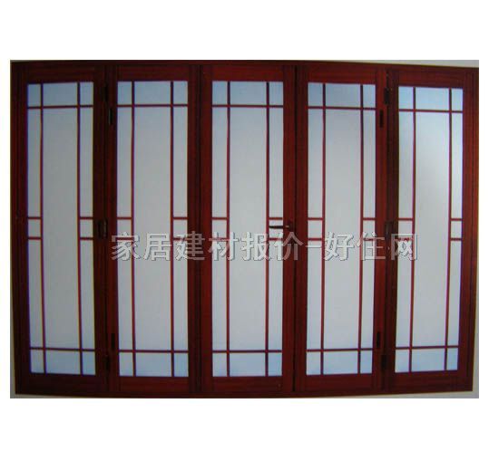 帝奧斯鋁合金門 折疊式仿立體紅胡桃B-605 訂做