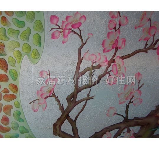 坤興工藝玻璃 彩繪玻璃桃花 12厘