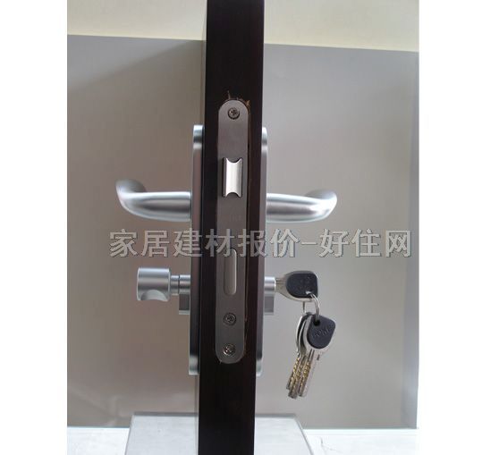 BOKE木門鎖 YX6346 45mm-55mm 鋁合金 執(zhí)手鎖 啞光銀