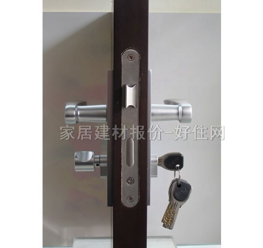 BOKE木門鎖 BY59745 45mm-55mm 鋁合金 執(zhí)手鎖 啞光銀