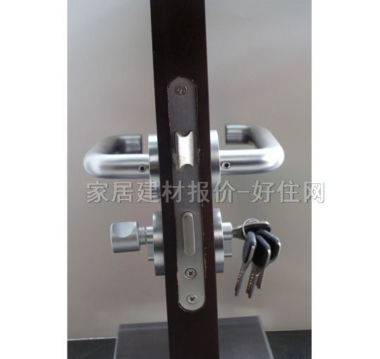 BOKE木門(mén)鎖 BY58407 45mm-55mm 鋁合金 執(zhí)手鎖 啞光銀