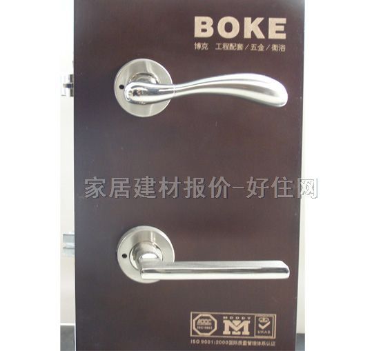 BOKE木門(mén)鎖 BTW81M07 45mm-55mm 鋅合金 執(zhí)手鎖 閃光銀