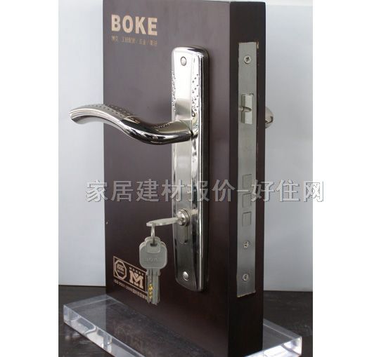 BOKE木門鎖 BL3981-NLS 45mm-55mm 鋅合金 執(zhí)手鎖 閃光銀
