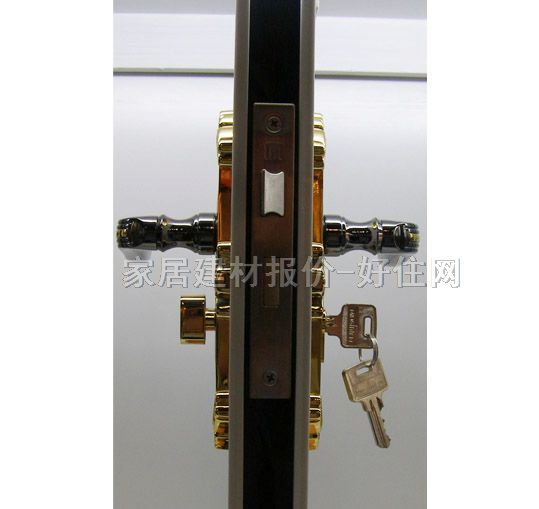 名門鎖業(yè)木門鎖 V4060槍間金 45mm-55mm 鋅合金 執(zhí)手鎖 閃光金