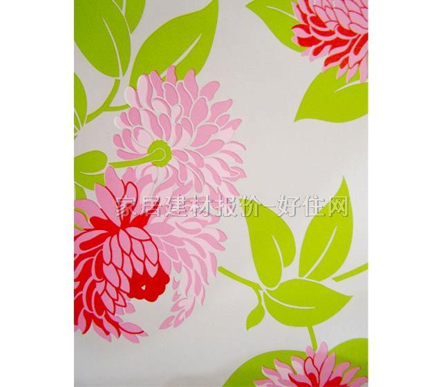 常發(fā)墻紙 PVC PW 367 寬530mm×長10米 花 白色 粉色