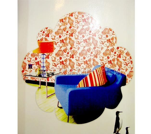 空間墻紙 PVC 51050 寬530mm×長10米 花 白色 紅色