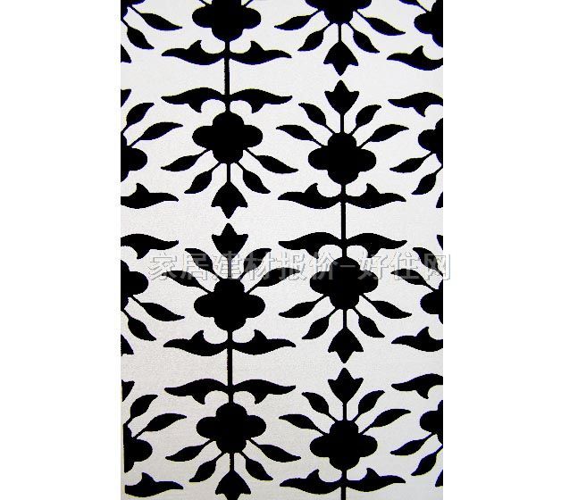 空間墻紙 PVC PW339 寬530mm×長10米 花 黑色 白色