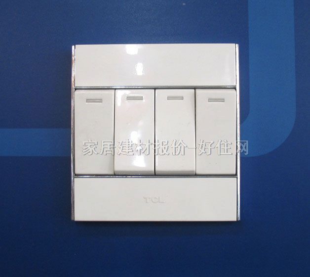 TCL-羅格朗大蹺板開關面板 4位單控 白色