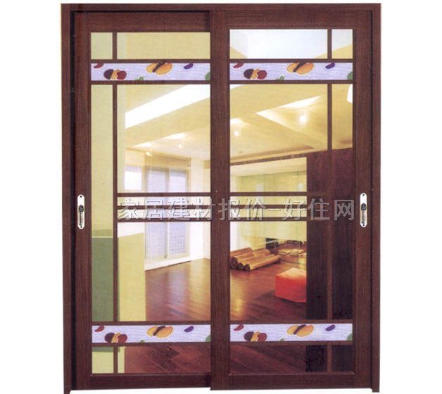 盼盼鋁合金門 吊軌拉門黑胡桃L-3003 訂做