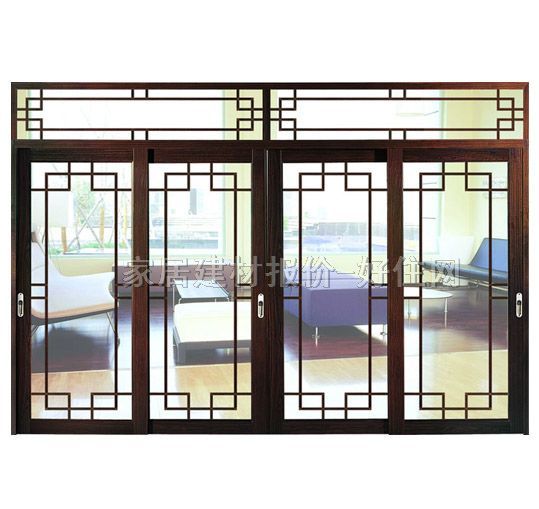 佳樂斯鋁合金門 推拉門黑胡桃 格仔-A05雙軌雙層玻璃 訂做