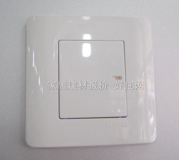 奇勝大蹺板開關(guān)面板 E2000系列 1位單控 白色 帶熒光指示