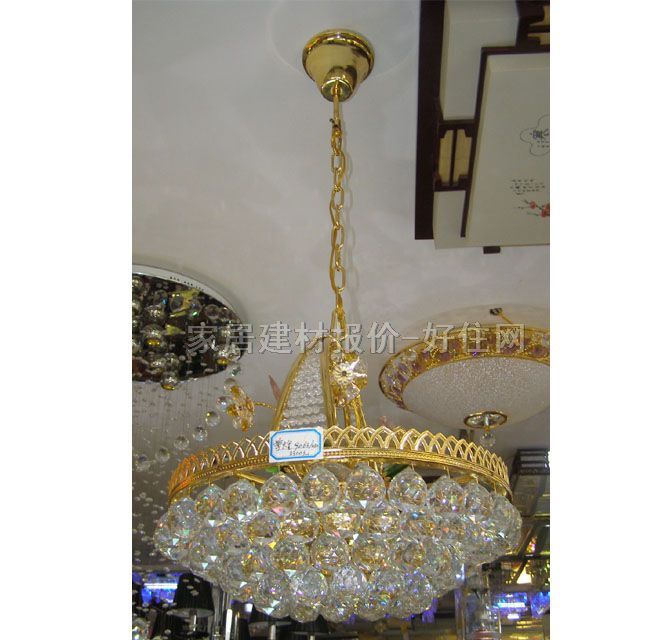 尊煌吊燈 9063/450 金屬燈架+真水晶燈罩 大型奢華式 Φ450mm 白色