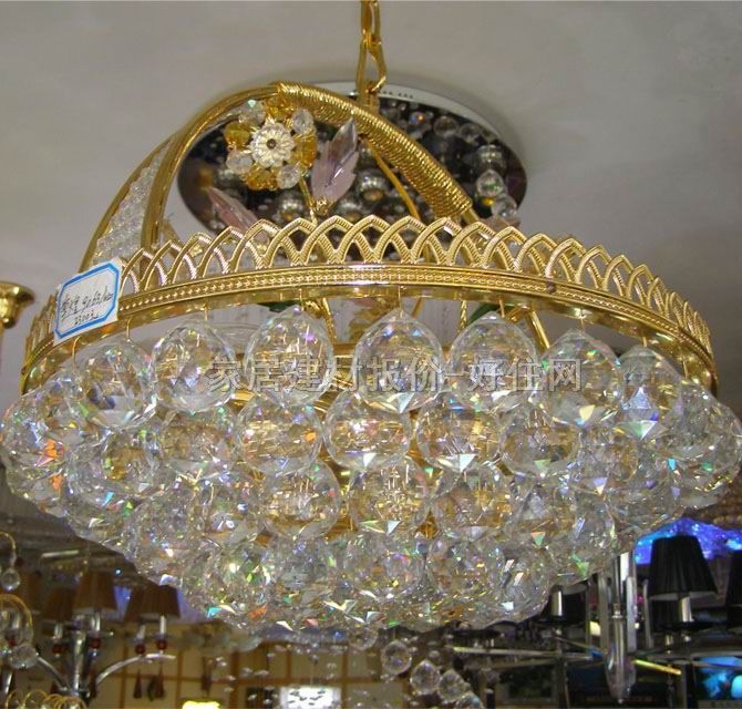 尊煌吊燈 9063/450 金屬燈架+真水晶燈罩 大型奢華式 Φ450mm 白色