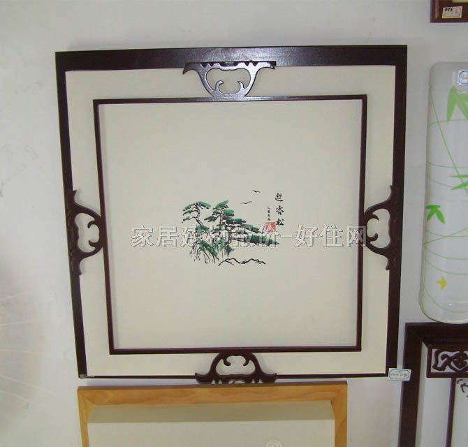 億鴻吸頂燈 書房\起居室吸頂燈8022/大 方形 古典傳統(tǒng)風(fēng)格 白底帶圖案羊皮紙