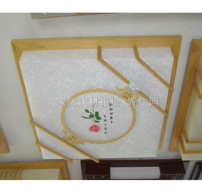 銀光吸頂燈 書房\起居室吸頂燈3001 方形 古典傳統(tǒng)風(fēng)格 白底帶金黃羊皮紙