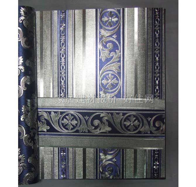 天麗燈飾墻紙 畫龍點(diǎn)金系列 13816 寬530mm×長(zhǎng)10米 歐花 銀色 藍(lán)色