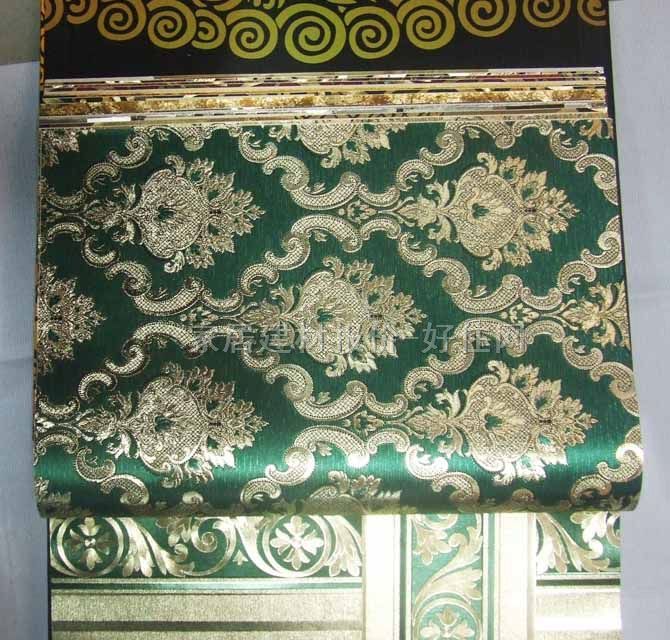 天麗燈飾墻紙 畫(huà)龍點(diǎn)金系列13806 寬530mm×長(zhǎng)10米 歐花 綠色