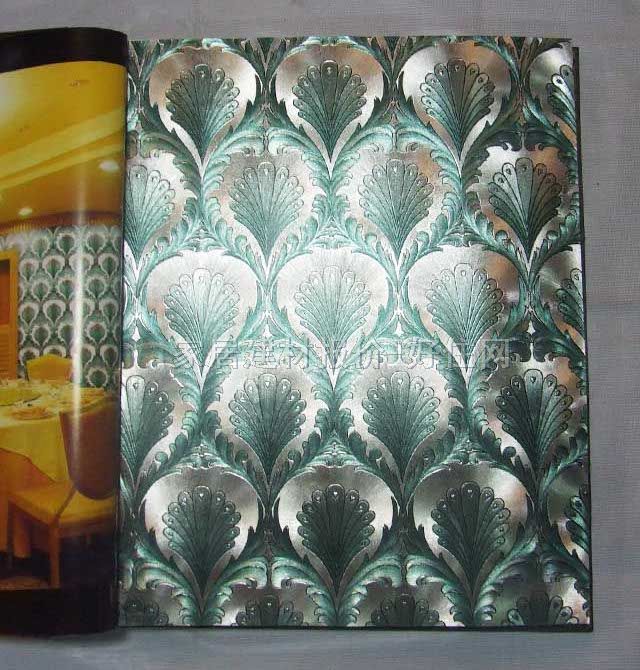天麗燈飾墻紙 畫龍點金系列 18103 寬530mm×長10米 歐花 綠色 銀色