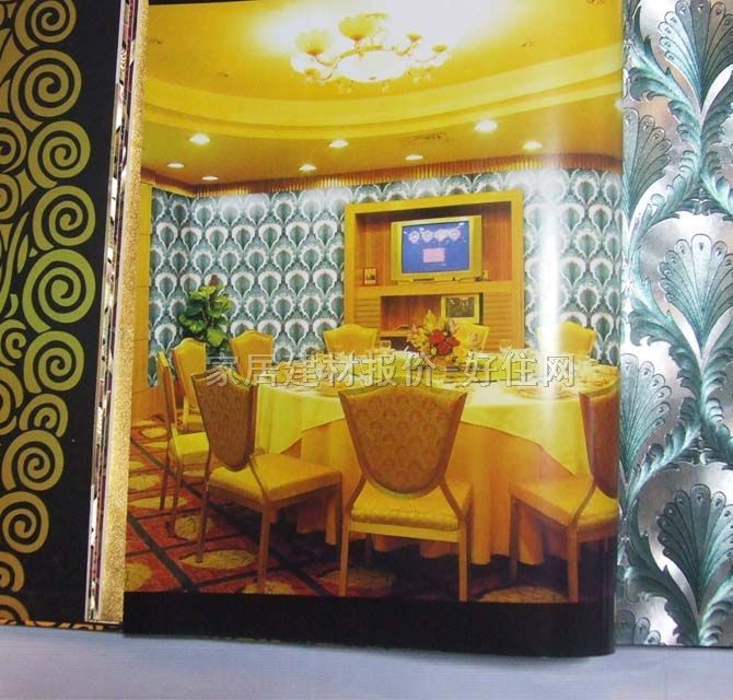 天麗燈飾墻紙 畫龍點金系列 18103 寬530mm×長10米 歐花 綠色 銀色