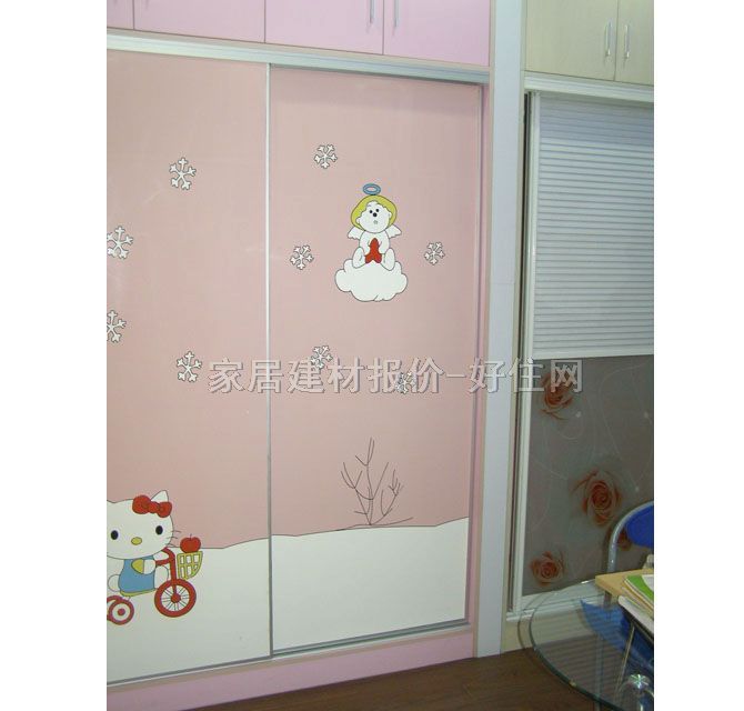 澳萊雅大衣柜衣帽間 紅棉花 彩繪玻璃 板式