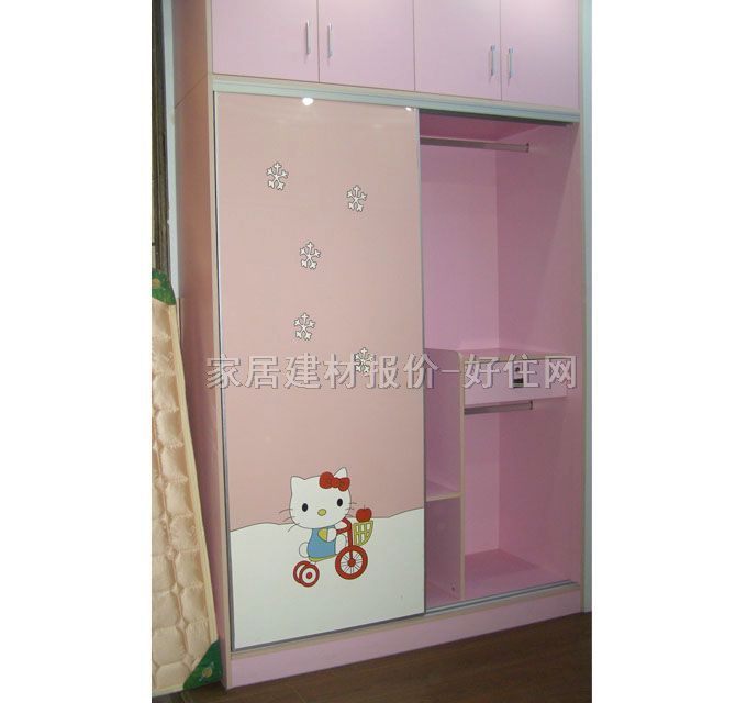 澳萊雅大衣柜衣帽間 紅棉花 彩繪玻璃 板式
