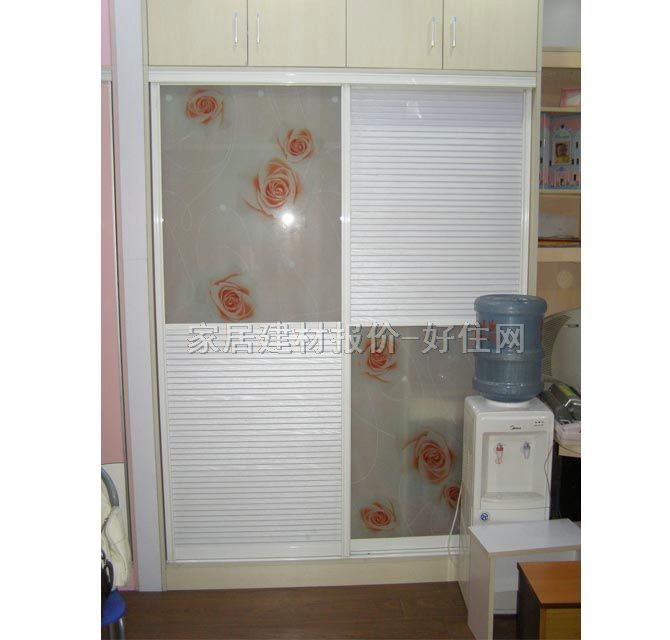 澳萊雅衣柜推拉門 中百葉門+強化玻璃 訂做