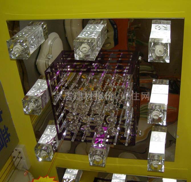 隆豪吸頂燈 餐廳吸頂燈 方形 700mm×700mm 大型奢華風(fēng)格 彩色玻璃