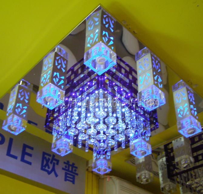 隆豪吸頂燈 餐廳吸頂燈 方形 700mm×700mm 大型奢華風(fēng)格 彩色玻璃