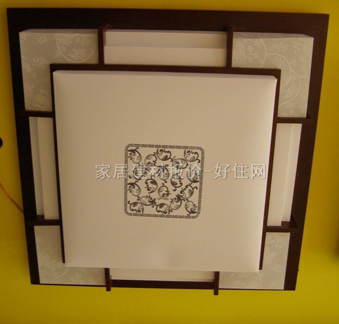 盛大吸頂燈 書房\起居室吸頂燈8142/大 方形 500mm×500mm 古典傳統(tǒng)風格 白底帶圖案羊皮紙