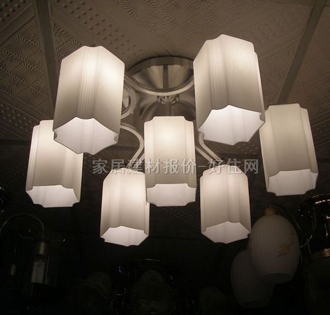 安恒吊燈 015/6+1 金屬燈架+磨砂玻璃燈罩 現(xiàn)代流行風(fēng)格 Φ600mm 白色