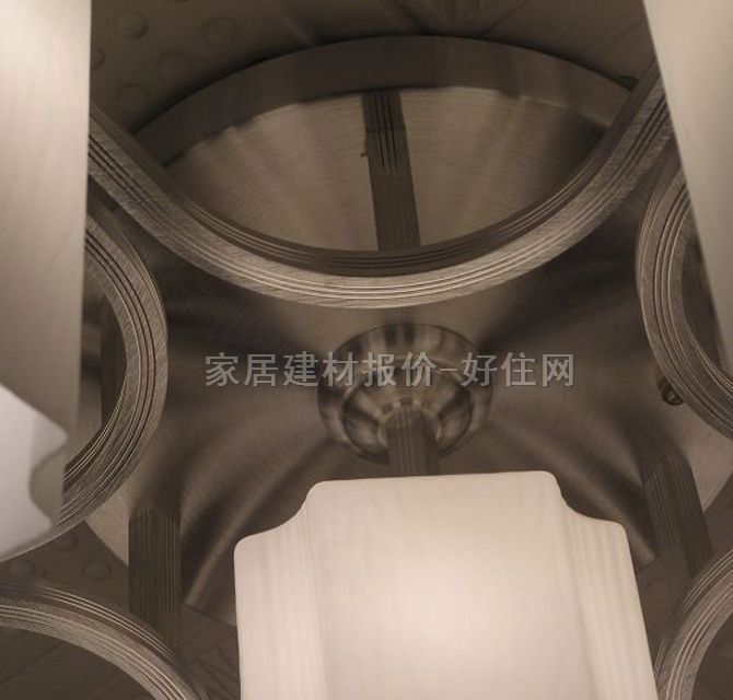 安恒吊燈 015/6+1 金屬燈架+磨砂玻璃燈罩 現(xiàn)代流行風(fēng)格 Φ600mm 白色