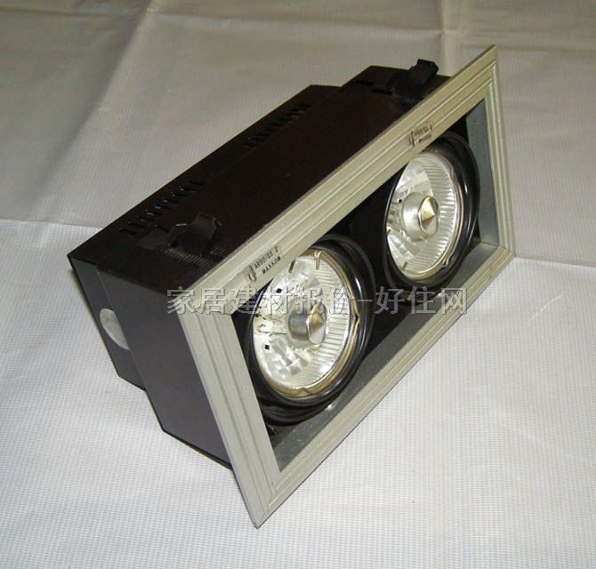 廻龍格柵射燈 嵌燈盤HLS-172A沙銀 2頭 210×120×110mm