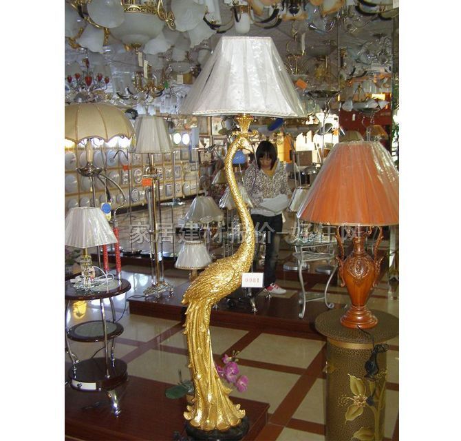 嘉豪落地?zé)? 金孔雀 未知mm 現(xiàn)代流行 布藝燈罩 木質(zhì)燈架