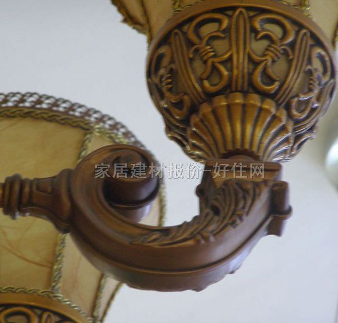 豪華吊燈 褐色8001/8+1 木質(zhì)燈架+羊皮紙燈罩 傳統(tǒng)復(fù)古風(fēng)格 白色