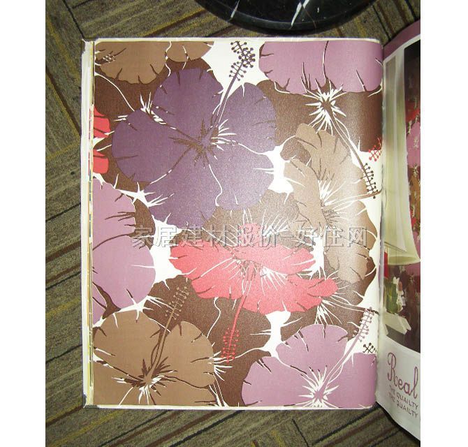 優(yōu)閣墻紙 現(xiàn)代風(fēng)格彩色大花AR-6112 寬530mm×長10米 花 紅色 褐色