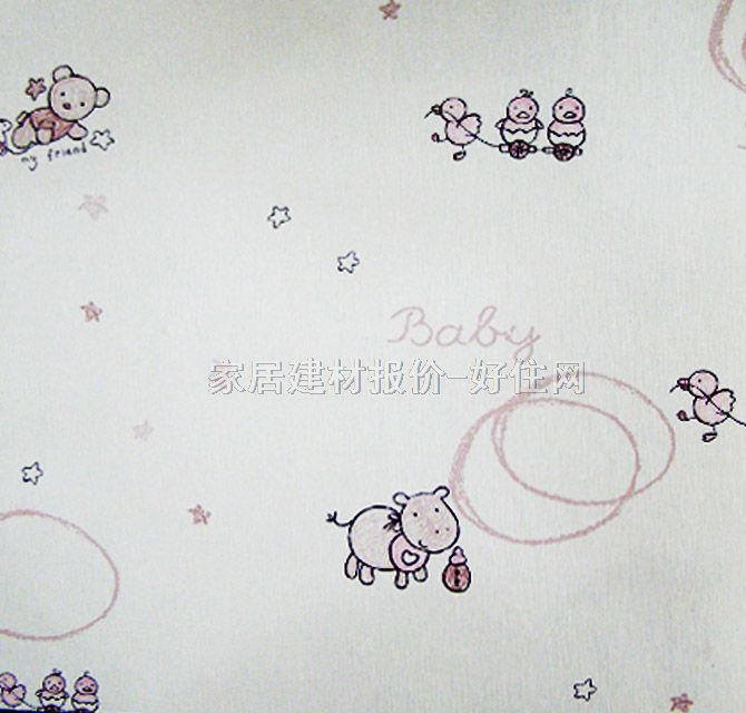 雷克薩斯墻紙 兒童系列紫色卡通畫(huà)Lx-20501 寬530mm×長(zhǎng)10米 卡通 白色