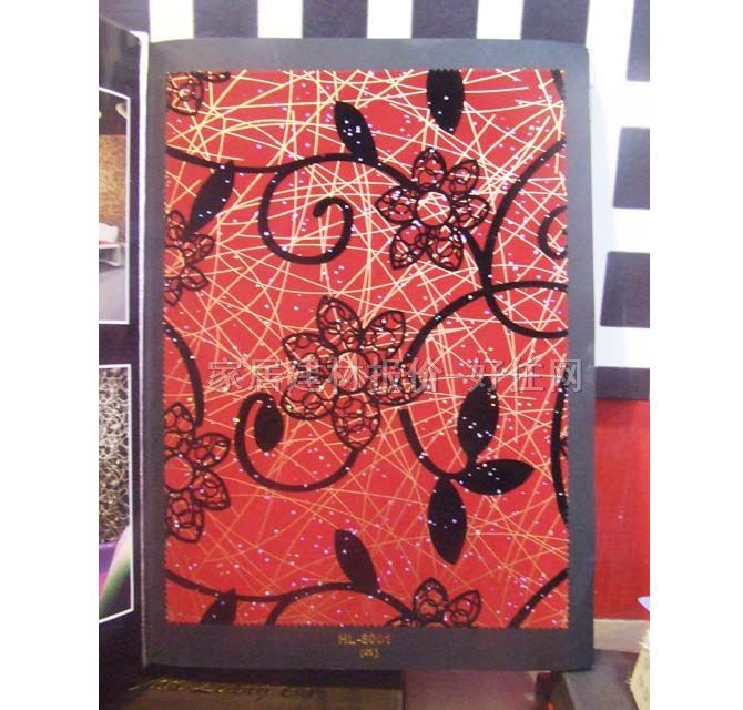 泰特墻紙 現(xiàn)代風(fēng)格紅黑色花朵 1.38×50M 花 紅色