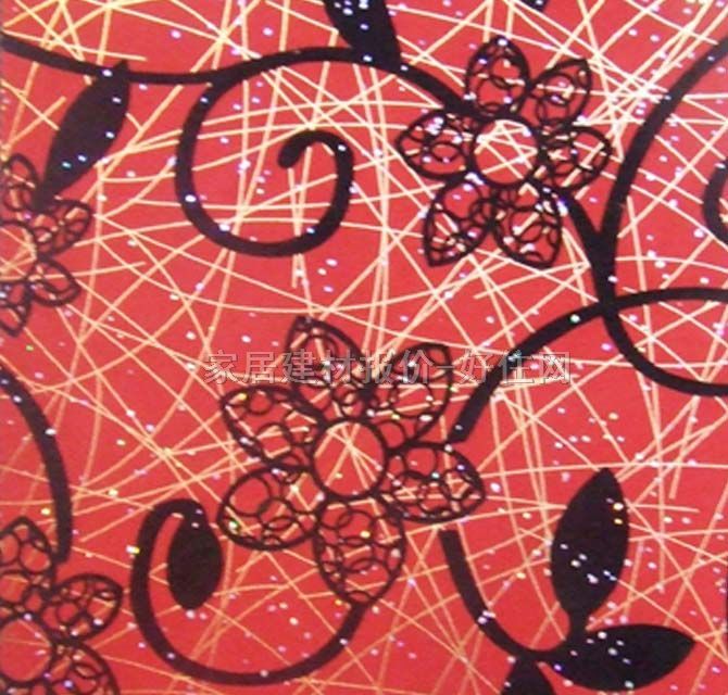 泰特墻紙 現(xiàn)代風(fēng)格紅黑色花朵 1.38×50M 花 紅色