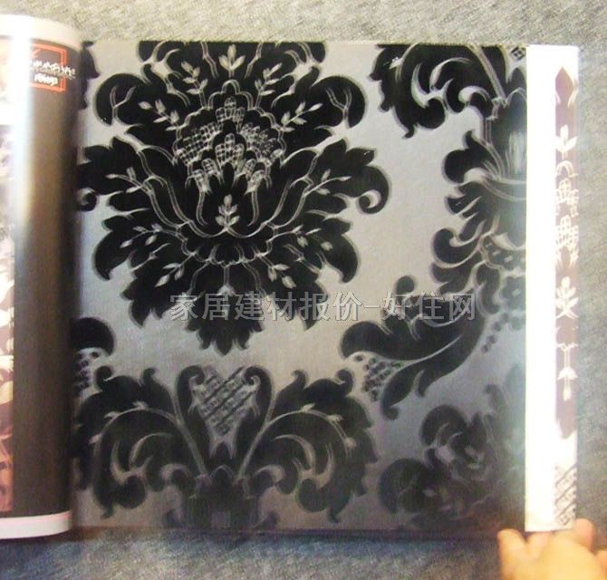 泰特墻紙 現(xiàn)代抽象黑色大花 1.38×50M 花 黑色 白色