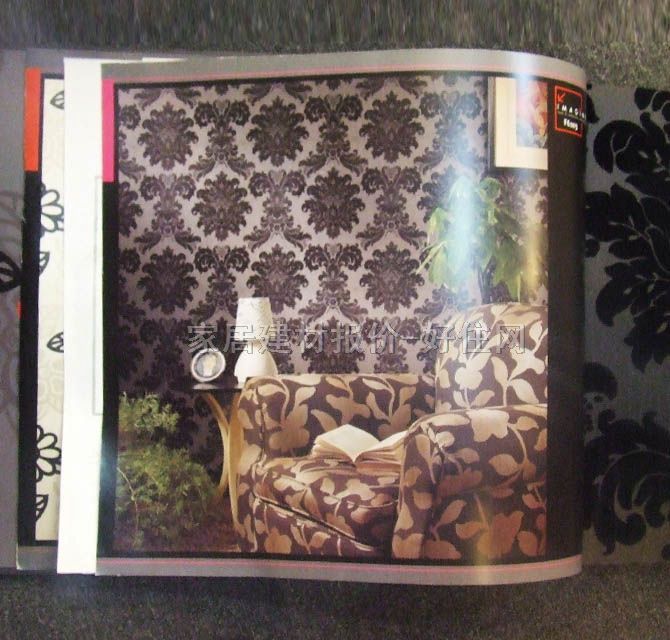 泰特墻紙 現(xiàn)代抽象黑色大花 1.38×50M 花 黑色 白色